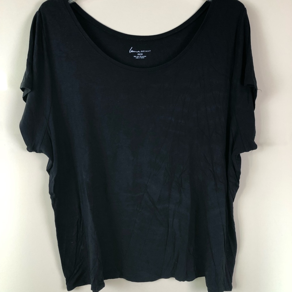 LANE BRYANT Black Short Sleeve Top Size 26/28W